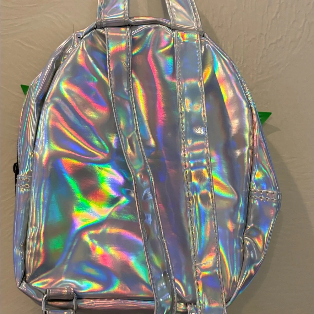 Disney Star Wars Mandalorian Baby Yoda holographic‎ mini Backpack with bag charm